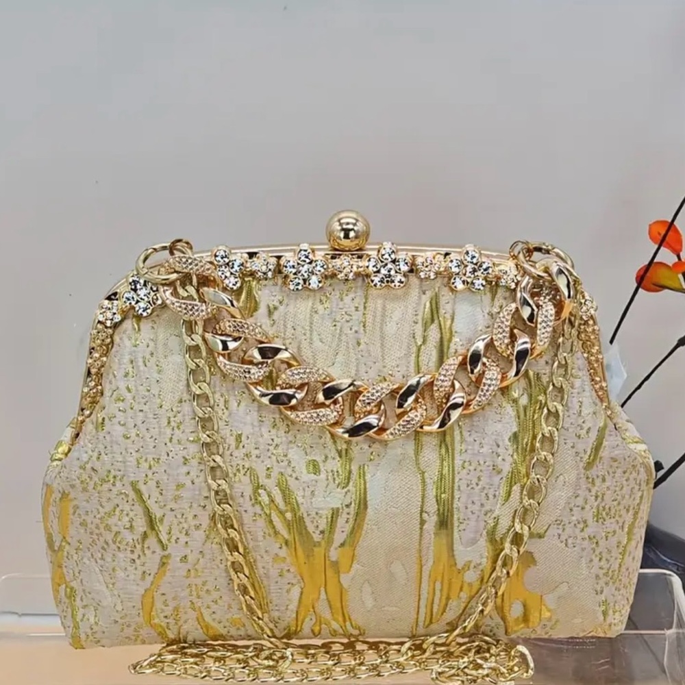 Elegant Gold and Cream Women's Clutch